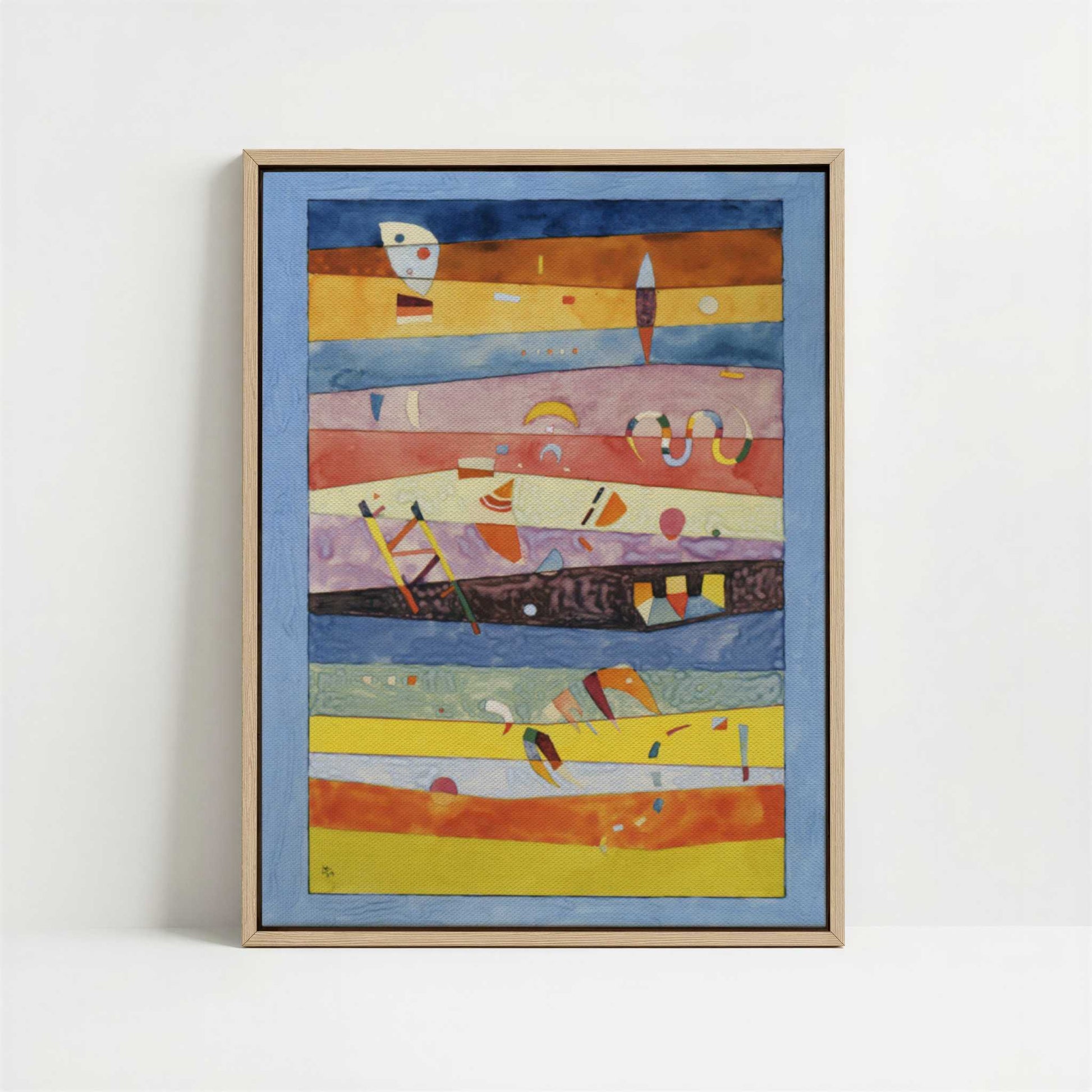 Framed Canvas - Framed canvas in oak color frame