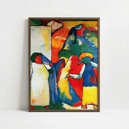 Improvisation 6 (1909) by Wassily Kandinsky – Art Print - Art print in dark wood frame