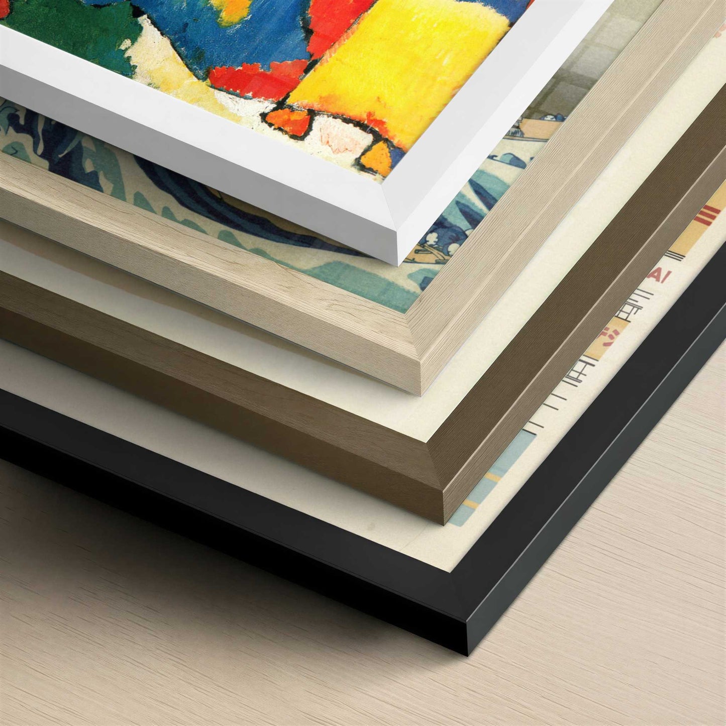 Improvisation 6 (1909) by Wassily Kandinsky – Art Print - Close-up detail of the different frames