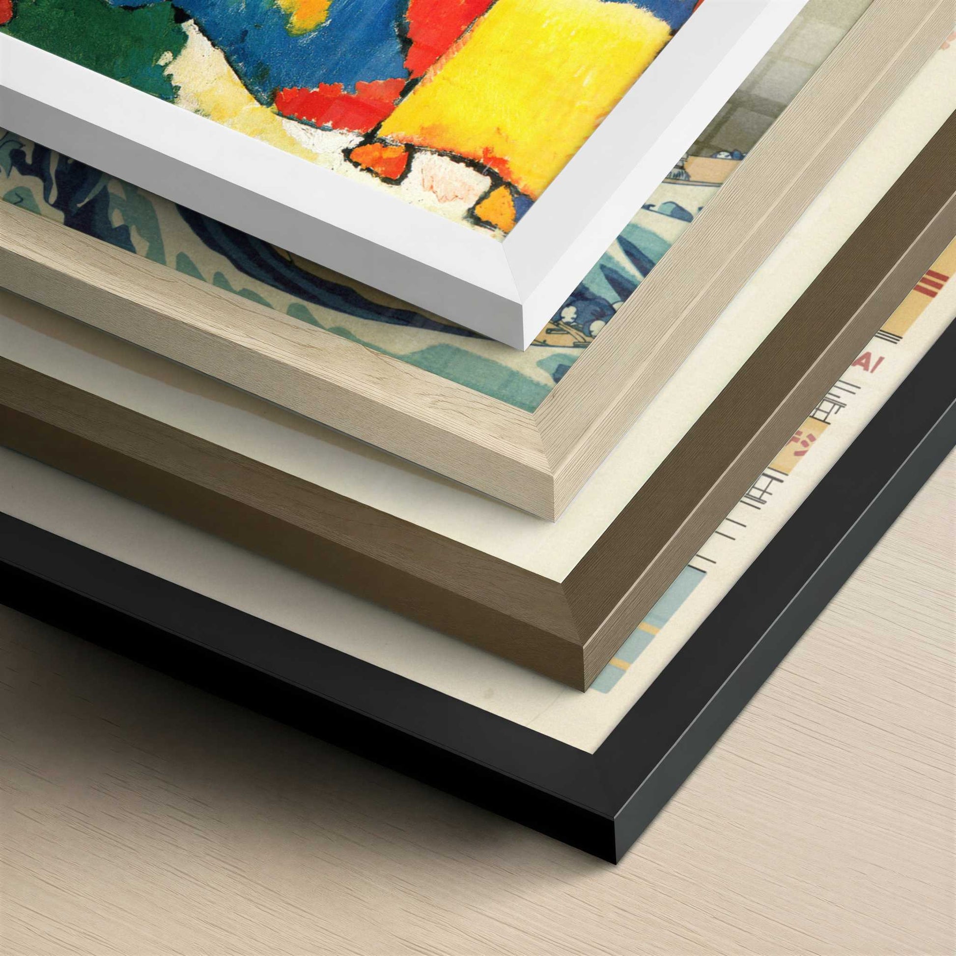 Improvisation 6 (1909) by Wassily Kandinsky – Art Print - Close-up detail of the different frames