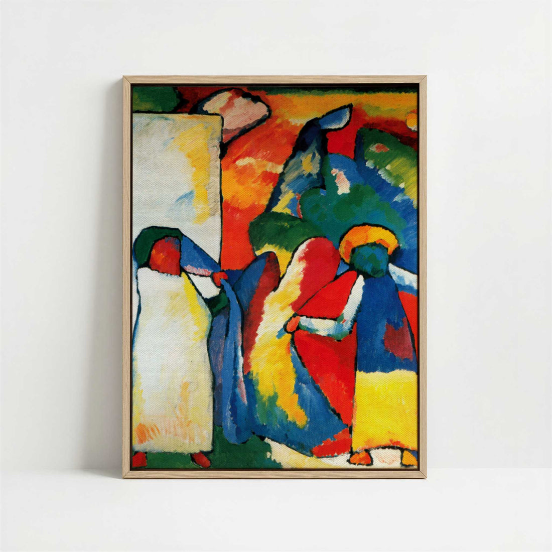 Framed Canvas - Framed canvas in oak color frame