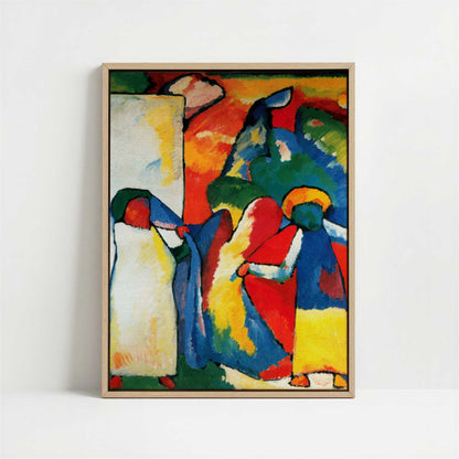 Framed Canvas - Framed canvas in oak color frame