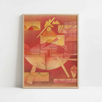 In the Heavy Red (1928) by Kandinsky – Art Print - Art print in oak frame