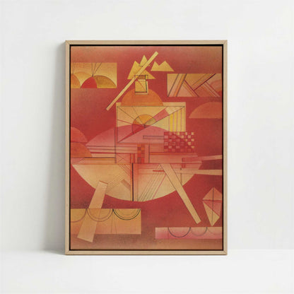 Framed Canvas - Framed canvas in oak color frame