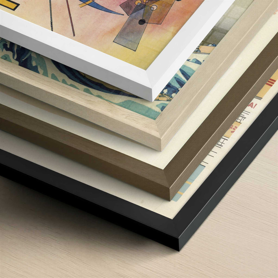 Inner Simmering (1925) by Wassily Kandinsky – Art Print - Close-up detail of the different frames