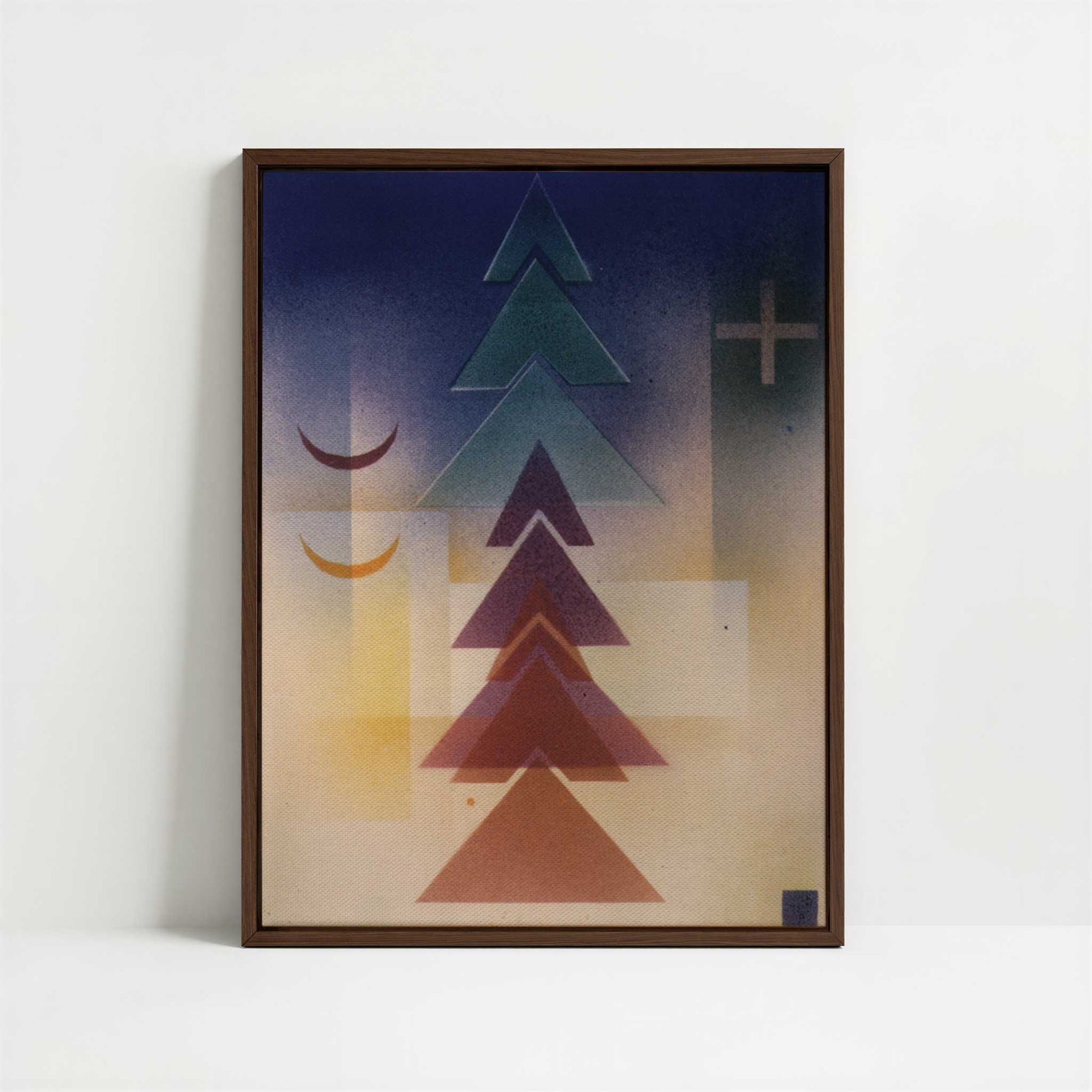 Framed Canvas - Framed canvas in dark wood color frame