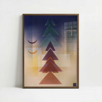 Into the Dark (1928) by Wassily Kandinsky – Art Print - Art print in dark wood frame