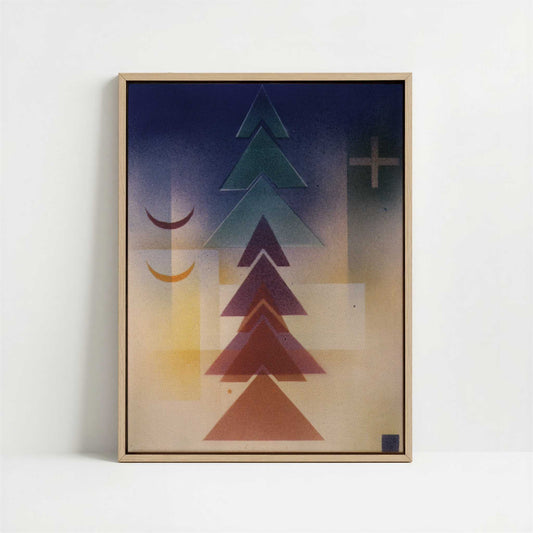 Framed Canvas - Framed canvas in oak color frame