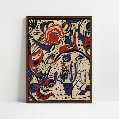 Framed Canvas - Framed canvas in dark wood color frame