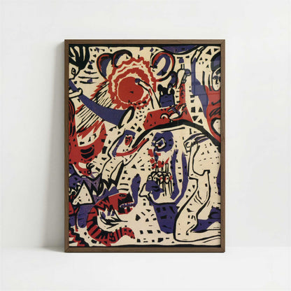 Large Resurrection (1911) by Wassily Kandinsky – Art Print - Art print in dark wood frame