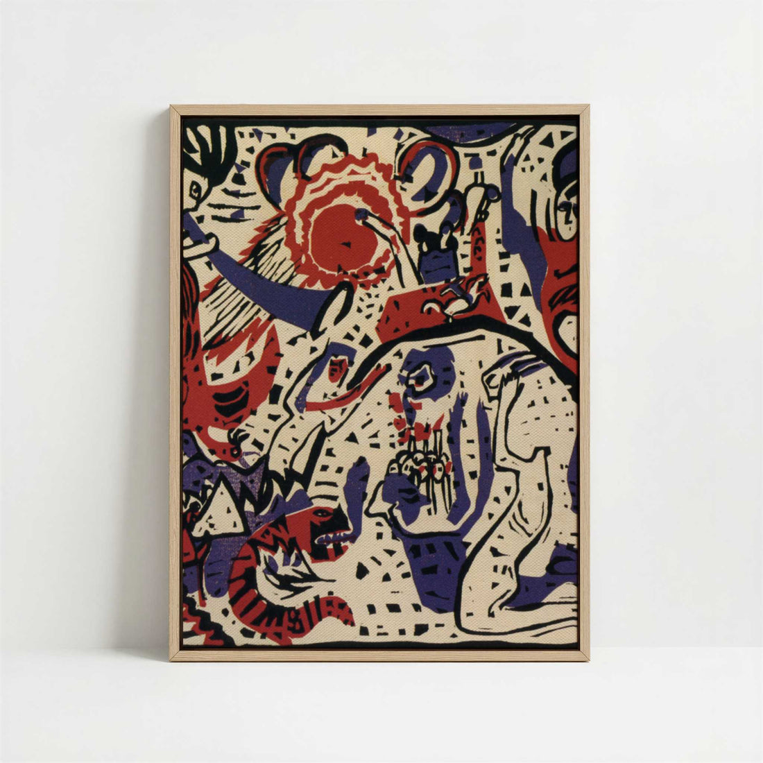 Framed Canvas - Framed canvas in oak color frame