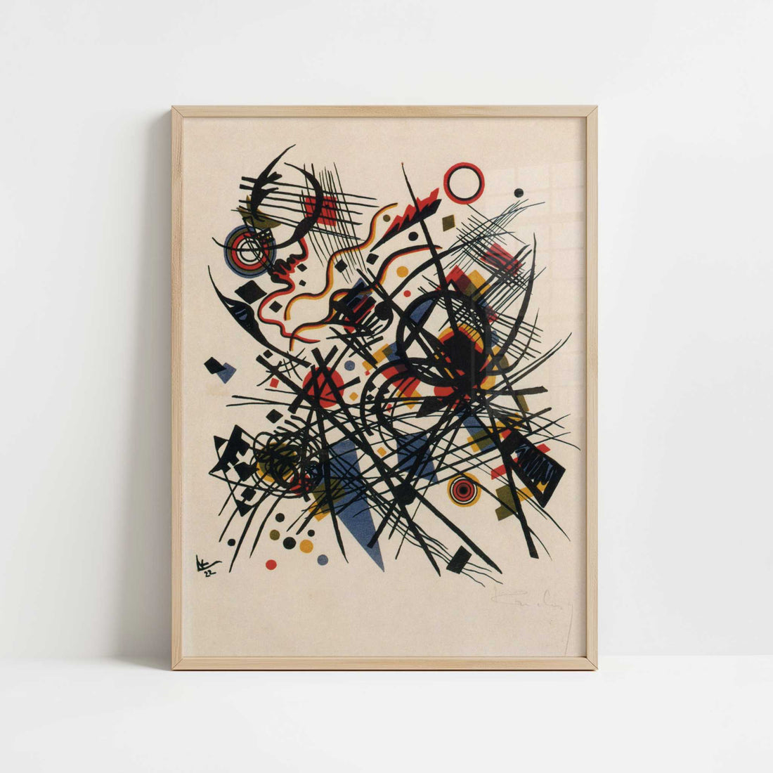 Lithograph for the Fourth Bauhaus Portfolio (1922) by Wassily Kandinsky – Art Print - Art print in oak frame