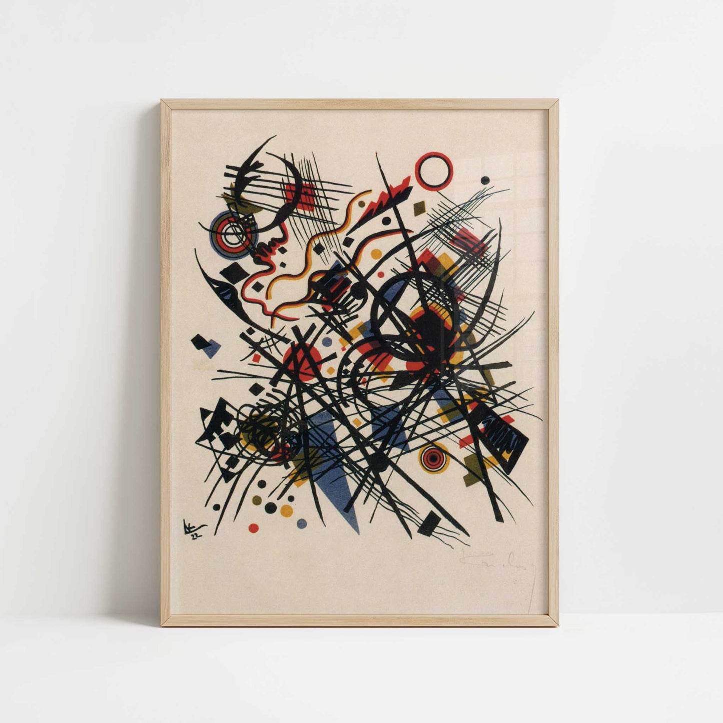 Lithograph for the Fourth Bauhaus Portfolio (1922) by Wassily Kandinsky – Art Print - Art print in oak frame