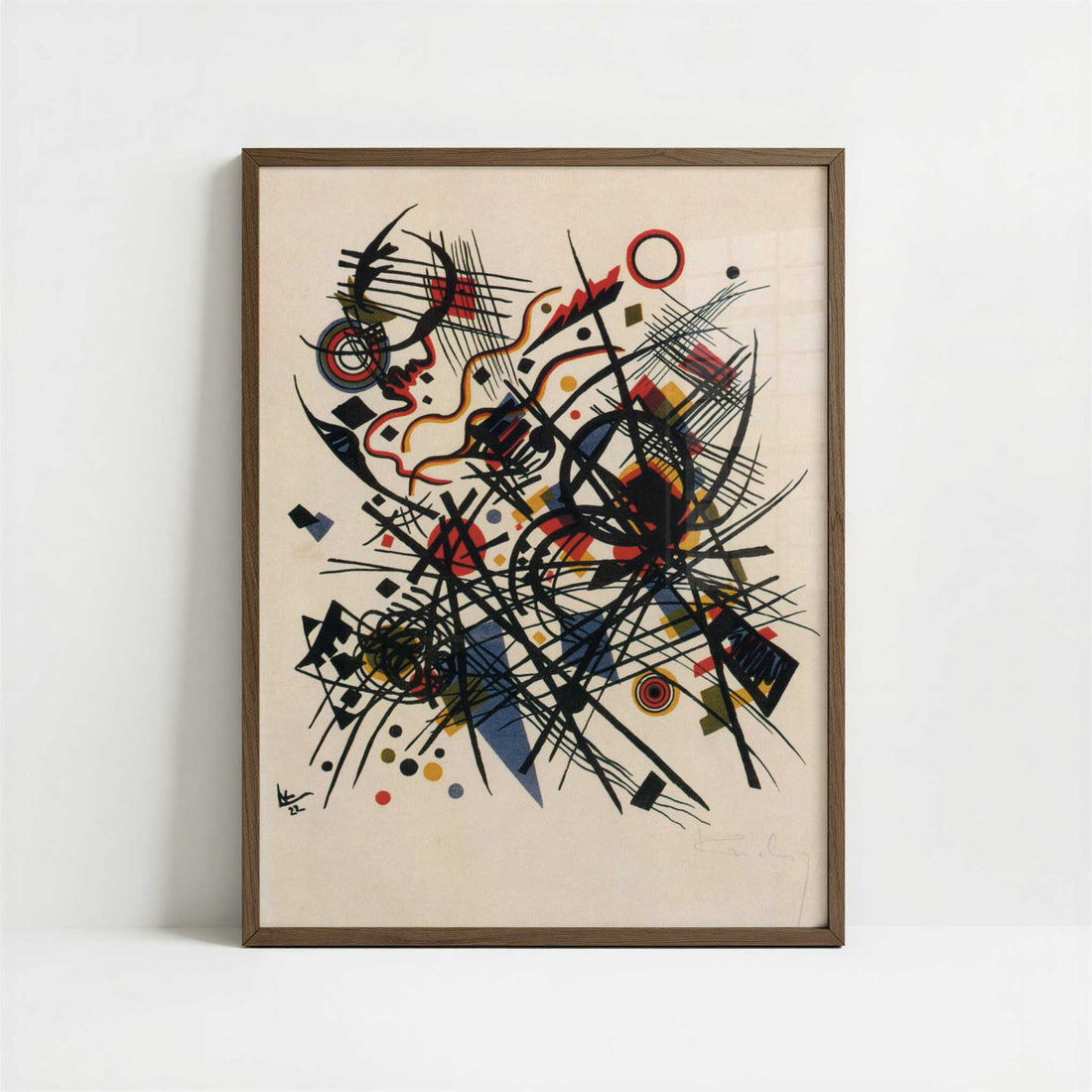 Lithograph for the Fourth Bauhaus Portfolio (1922) by Wassily Kandinsky – Art Print - Art print in dark wood frame