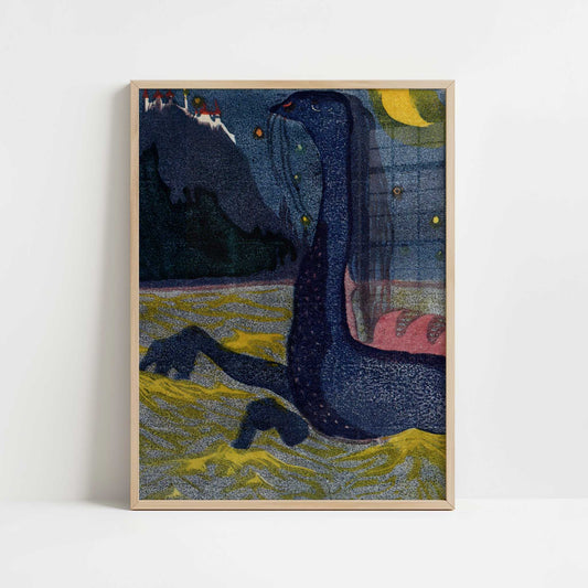 Moonlight (1907) by Wassily Kandinsky – Art Print - Art print in oak frame