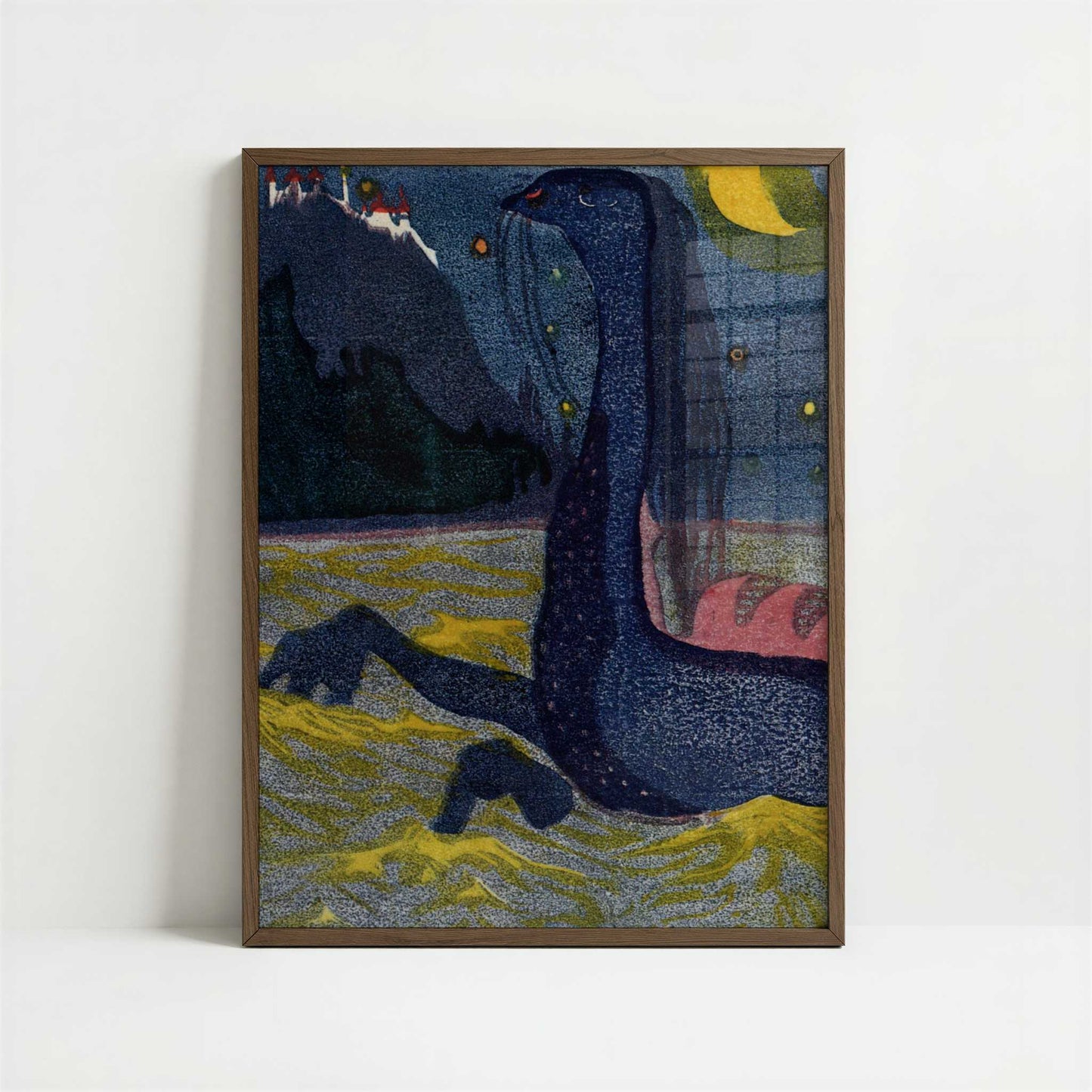 Moonlight (1907) by Wassily Kandinsky – Art Print - Art print in dark wood frame
