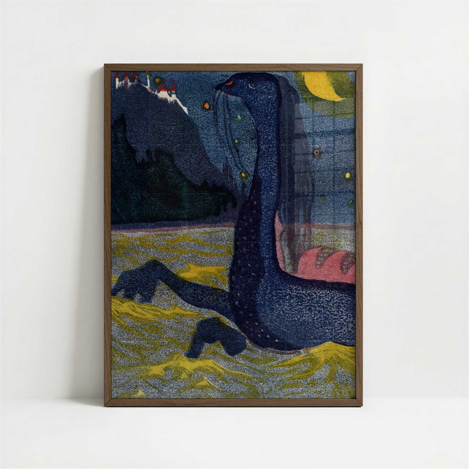 Moonlight (1907) by Wassily Kandinsky – Art Print - Art print in dark wood frame