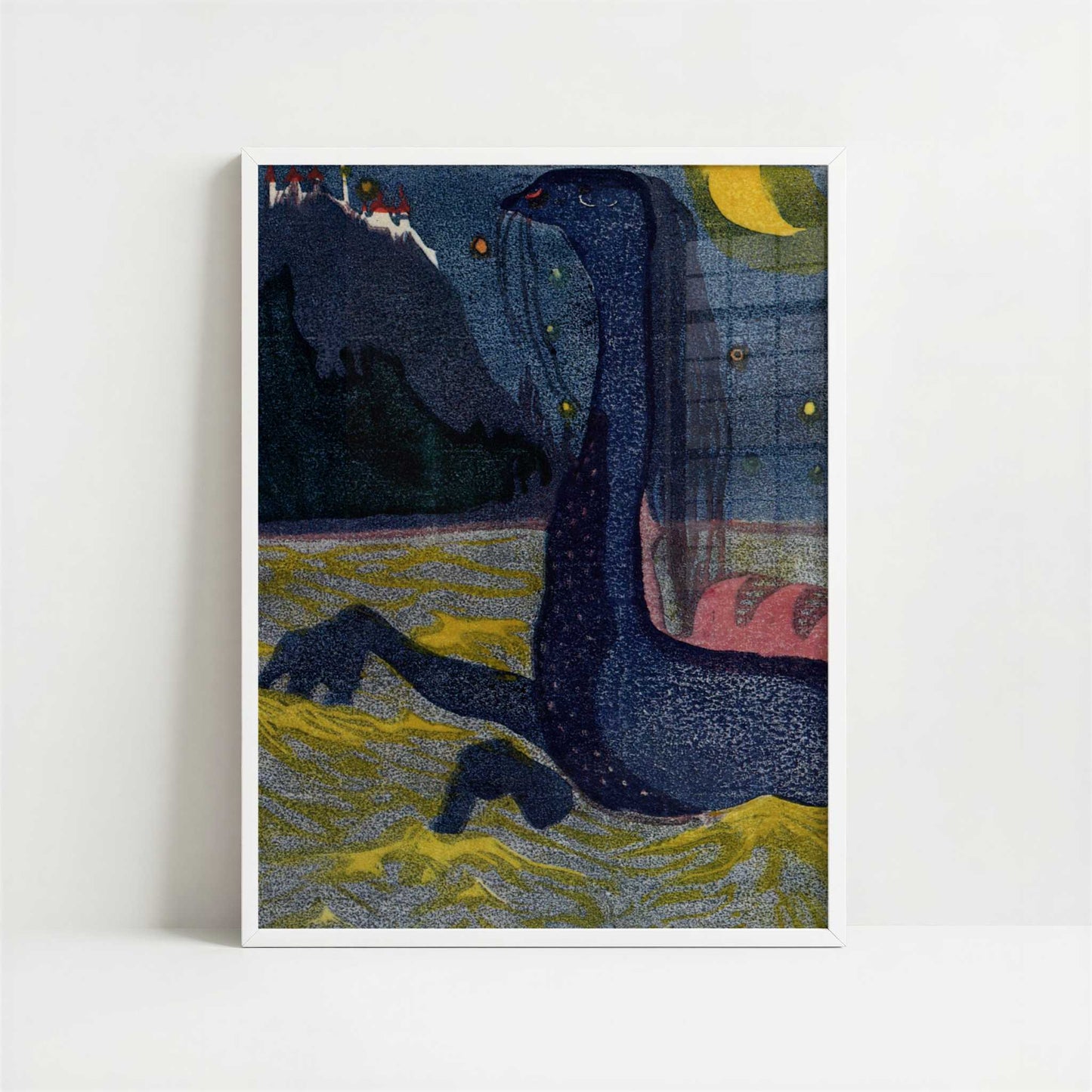 Moonlight (1907) by Wassily Kandinsky – Art Print - Art print in white frame