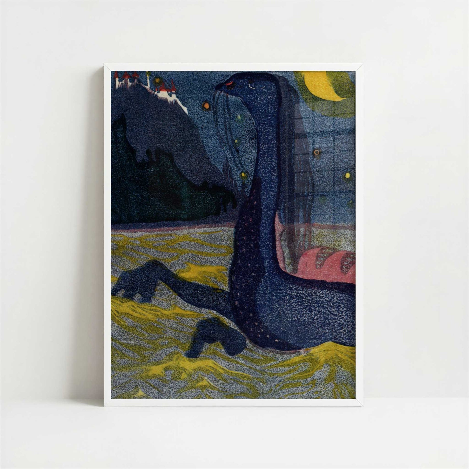Moonlight (1907) by Wassily Kandinsky – Art Print - Art print in white frame