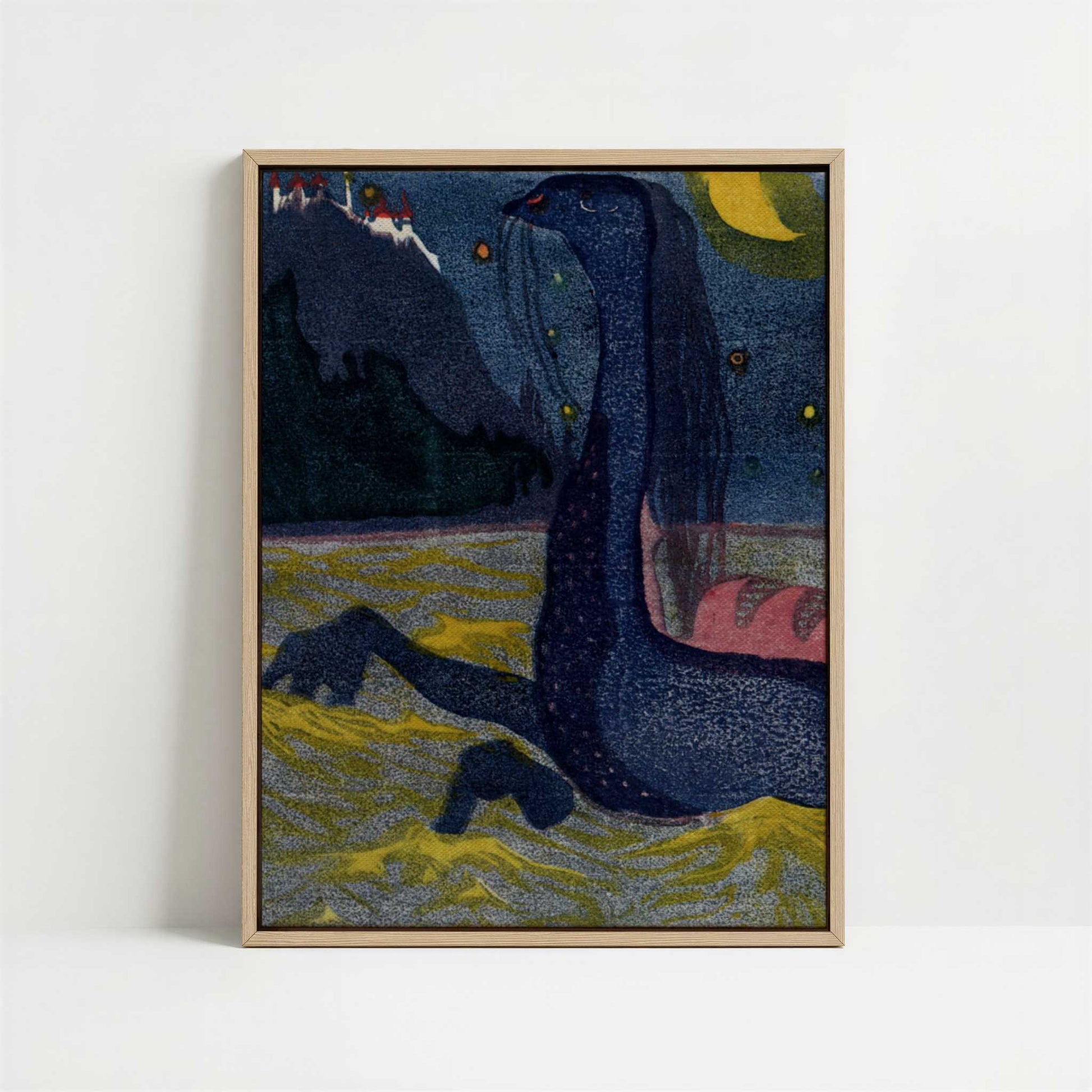 Framed Canvas - Framed canvas in oak color frame