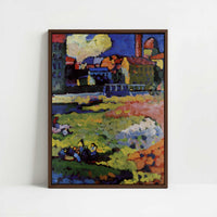 Framed Canvas - Framed canvas in dark wood color frame