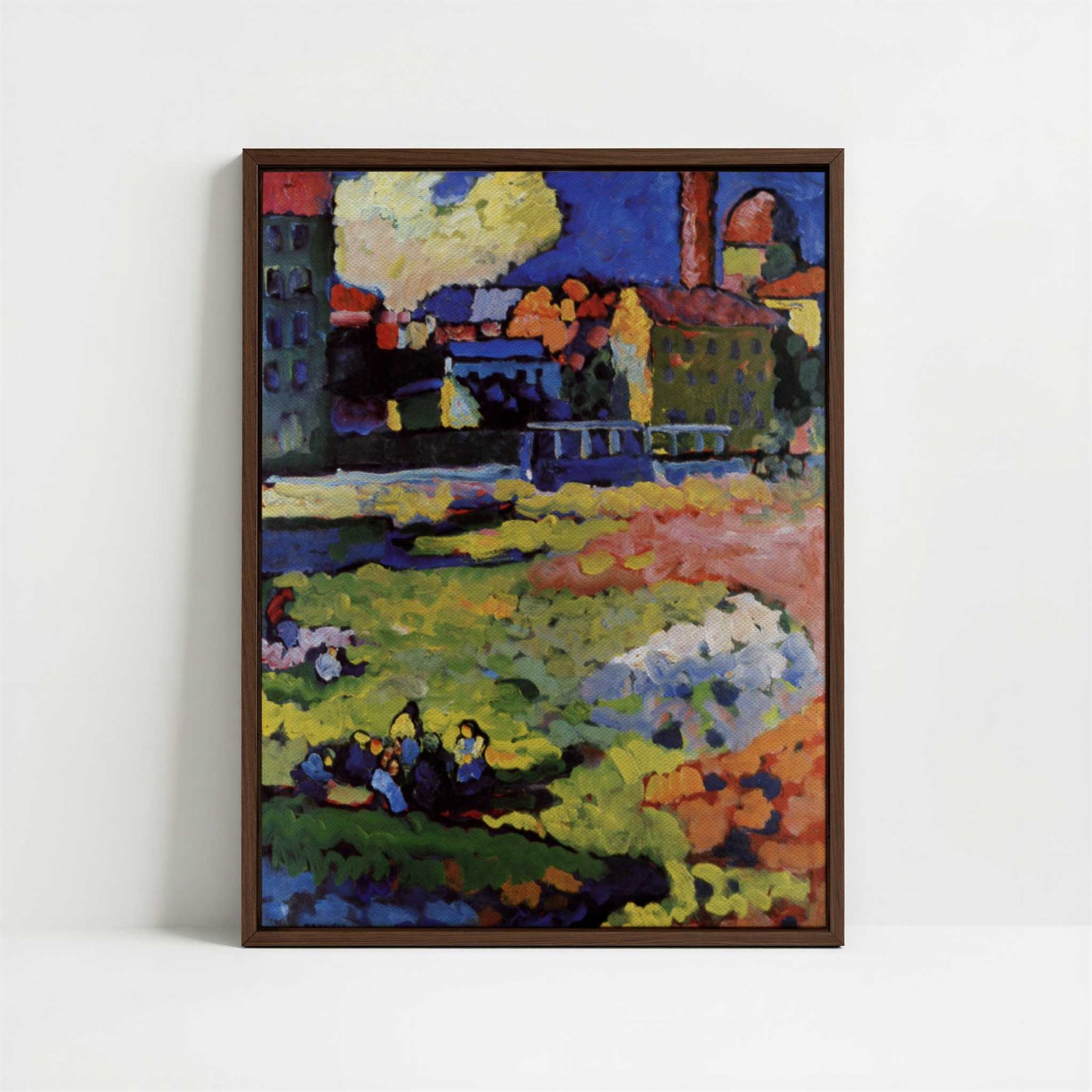 Framed Canvas - Framed canvas in dark wood color frame