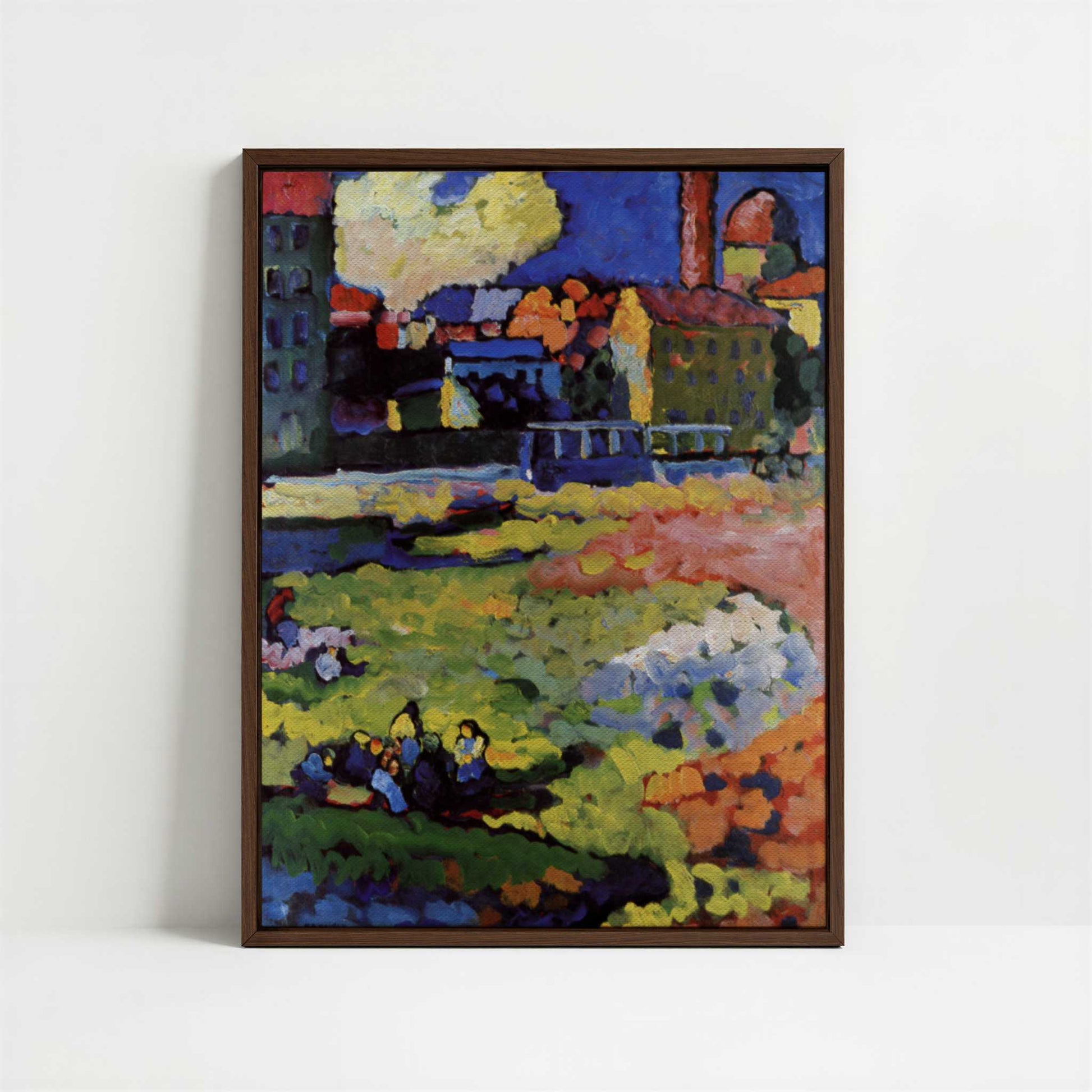 Framed Canvas - Framed canvas in dark wood color frame