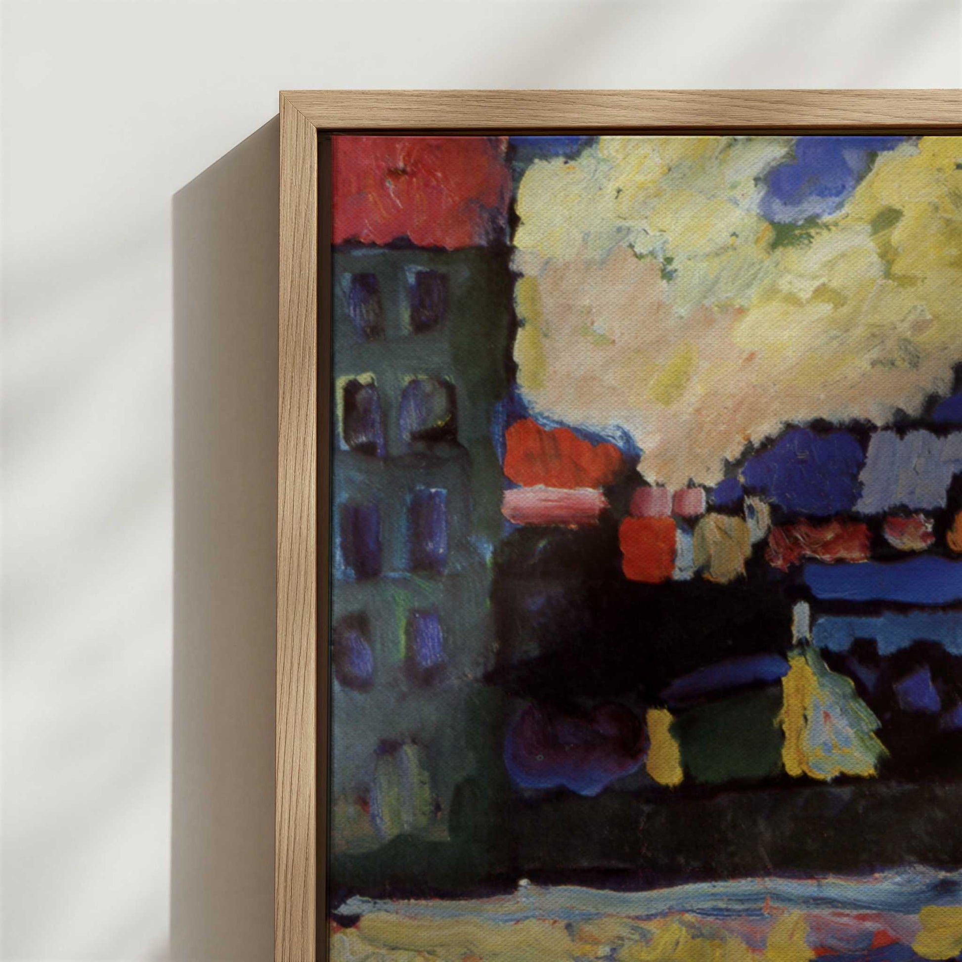 Framed Canvas - Close-up detail and texture of the framed canvas