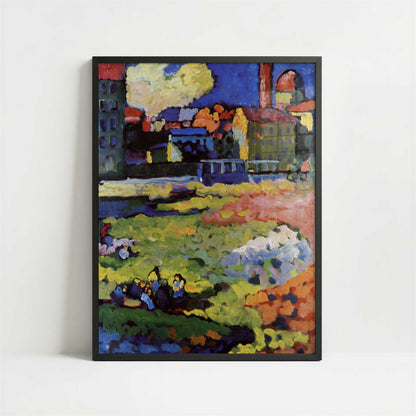 Munich-Schwabing with Church of St Ursula (1908) by Kandinsky – Art Print - Art print in black frame