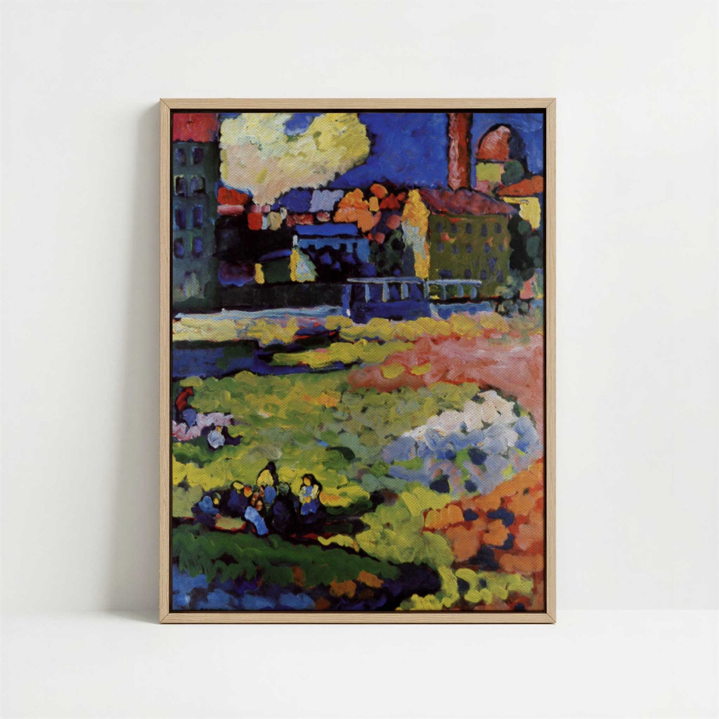 Framed Canvas - Framed canvas in oak color frame