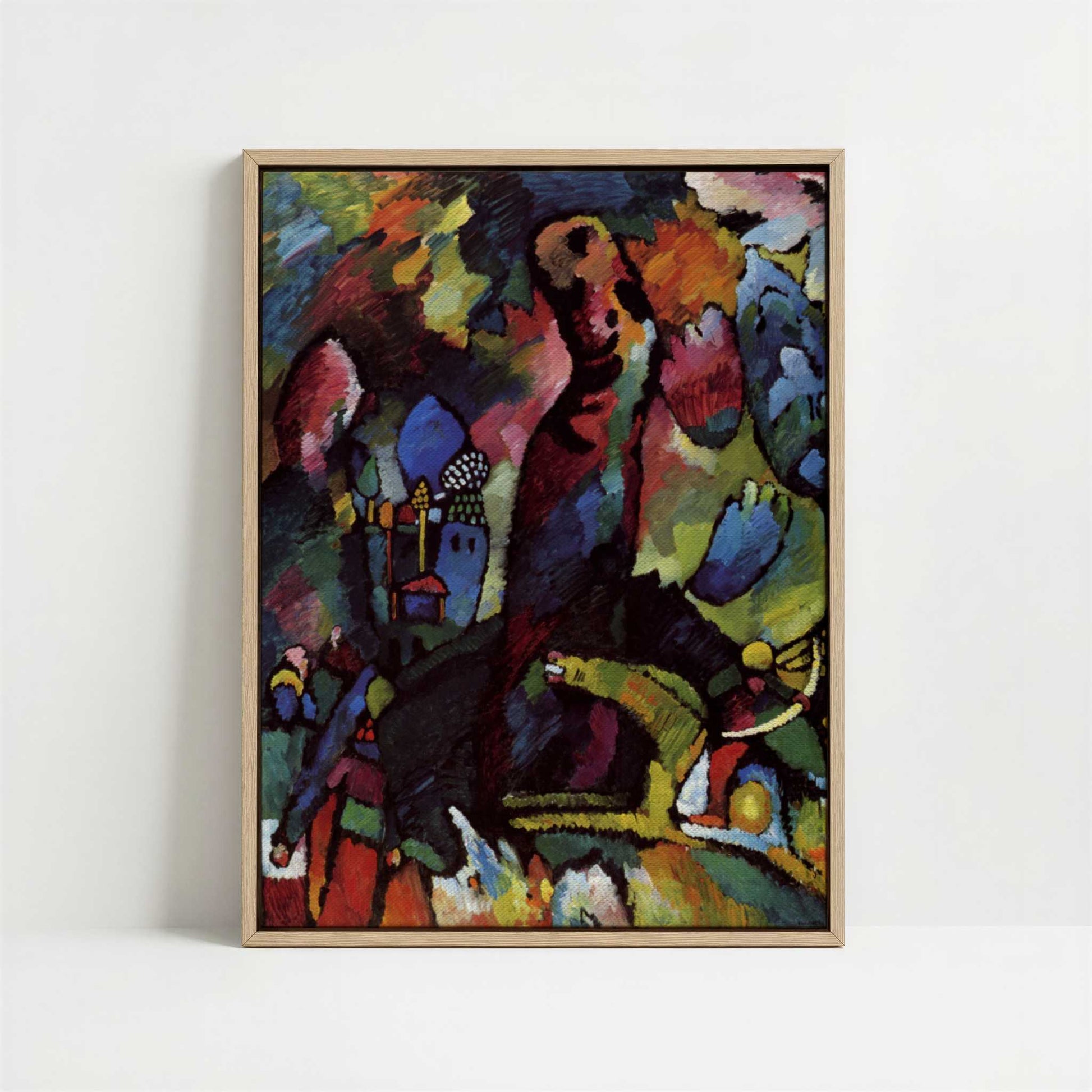 Framed Canvas - Framed canvas in oak color frame