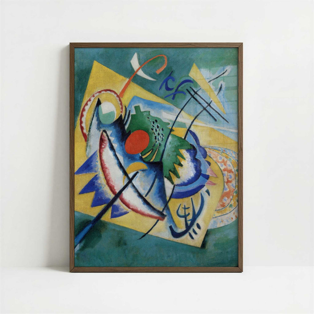 Red Oval (1920) by Wassily Kandinsky – Art Print - Art print in dark wood frame