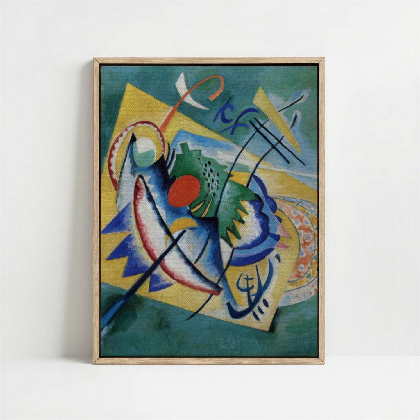 Framed Canvas - Framed canvas in oak color frame