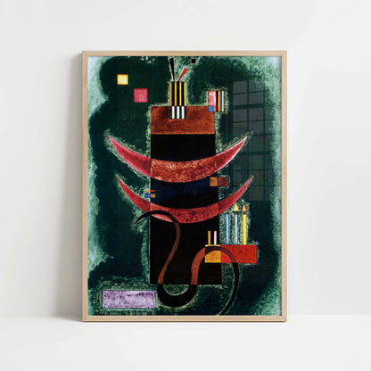 Red Segments (1927) by Wassily Kandinsky – Art Print - Art print in oak frame