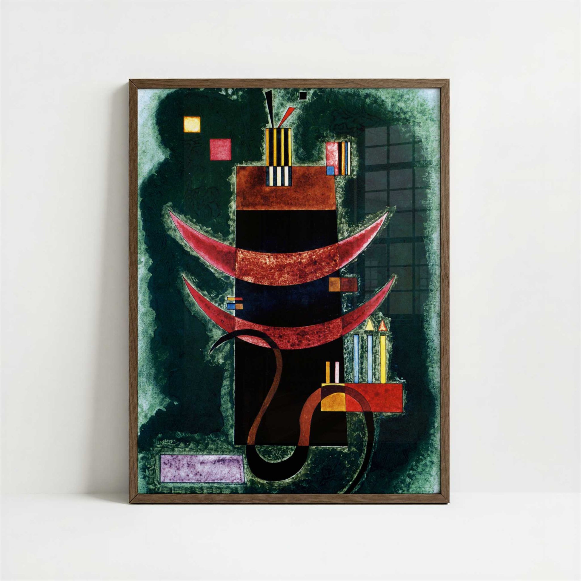 Red Segments (1927) by Wassily Kandinsky – Art Print - Art print in dark wood frame