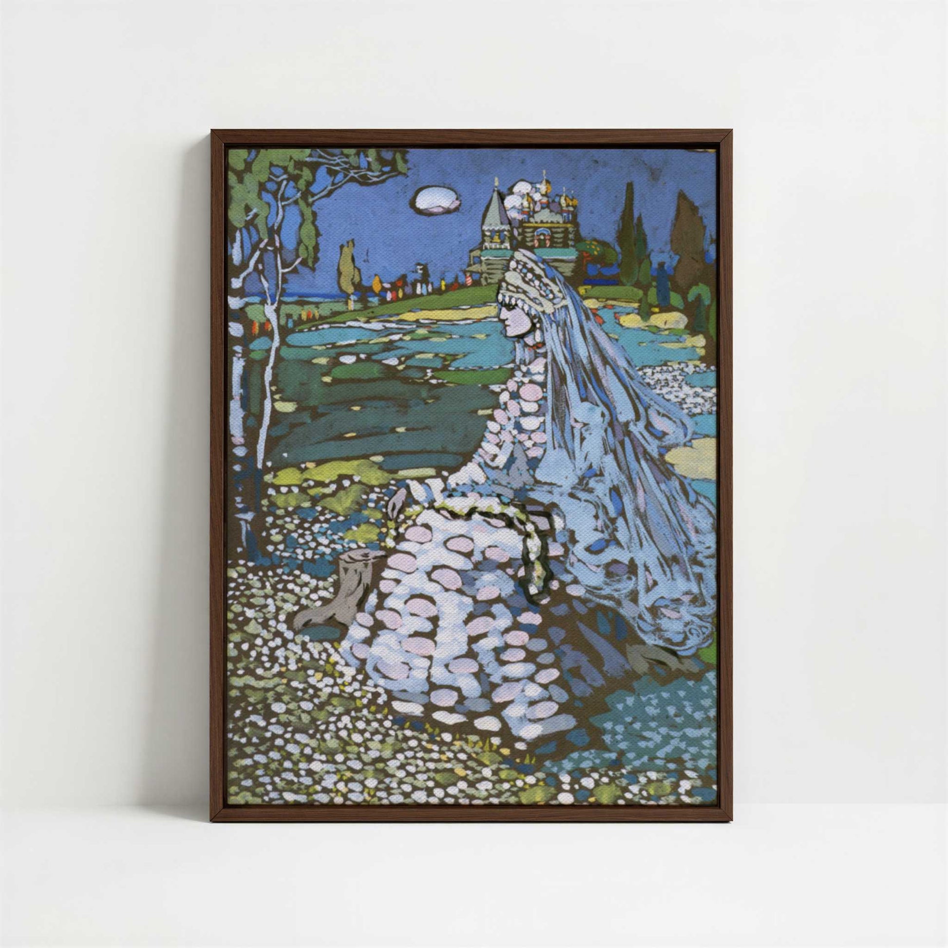 Framed Canvas - Framed canvas in dark wood color frame