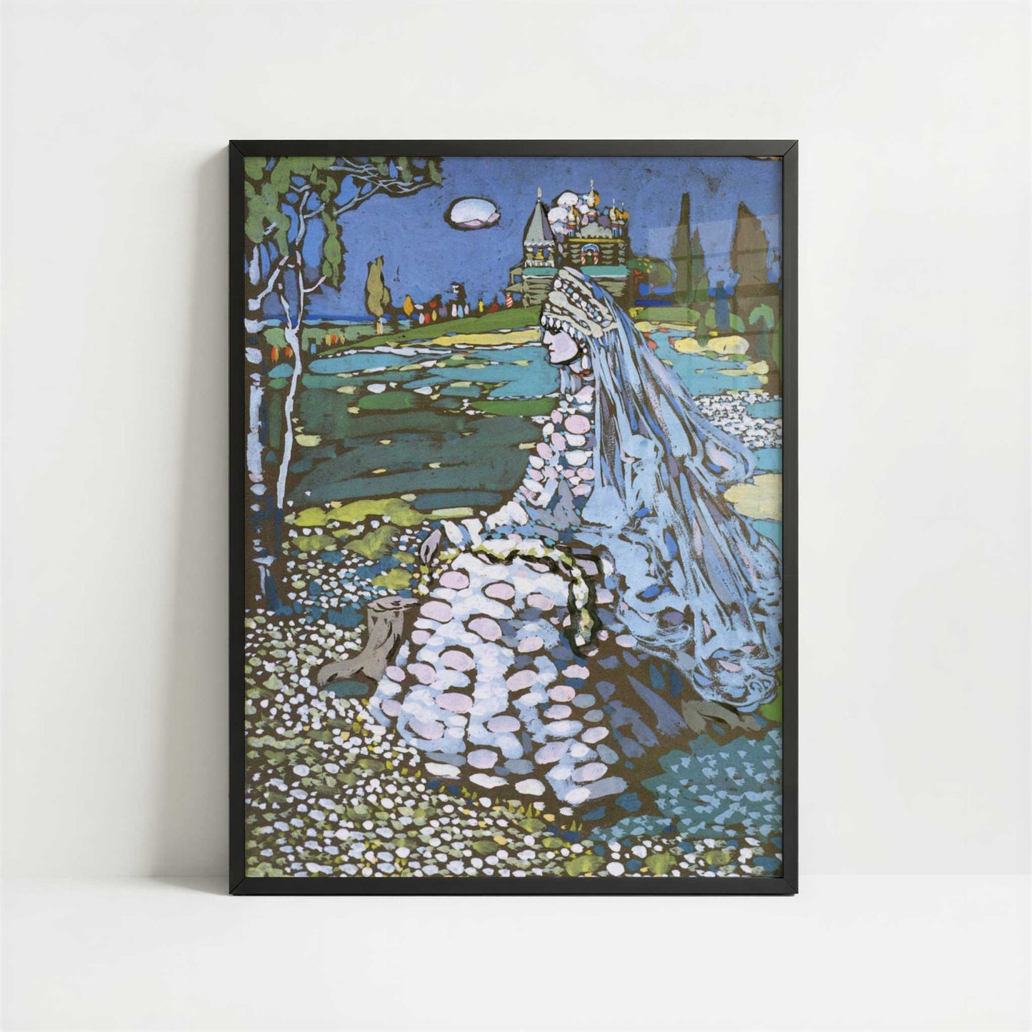 Russian Beauty in a Landscape (1903-4) by Wassily Kandinsky – Art Print - Art print in black frame