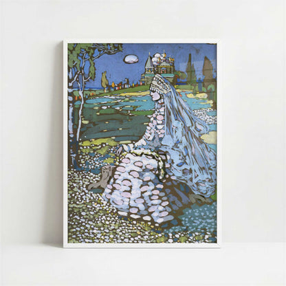 Russian Beauty in a Landscape (1903-4) by Wassily Kandinsky – Art Print - Art print in white frame