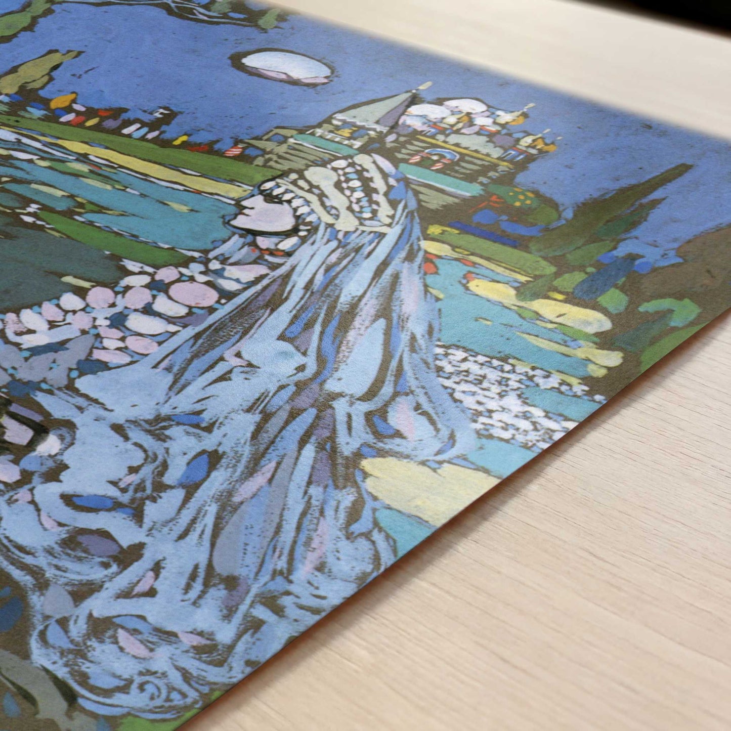 Russian Beauty in a Landscape (1903-4) by Wassily Kandinsky – Art Print - Close-up detail of the art print