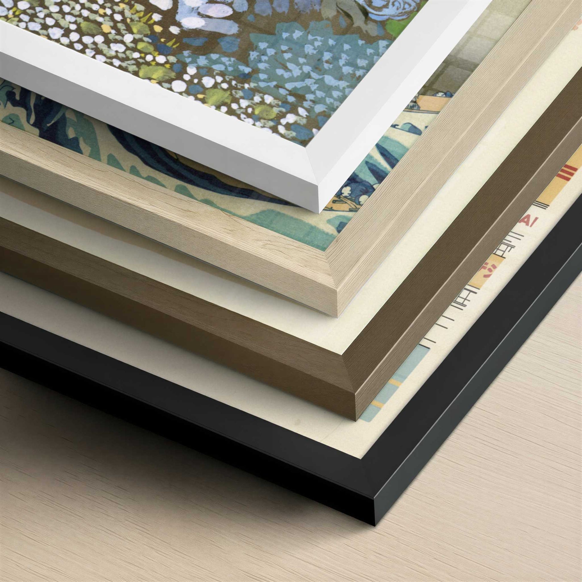 Russian Beauty in a Landscape (1903-4) by Wassily Kandinsky – Art Print - Close-up detail of the different frames