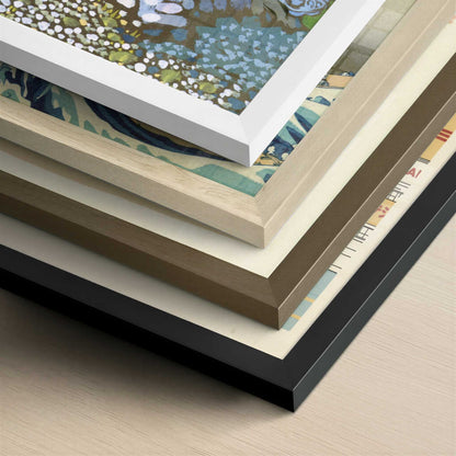 Russian Beauty in a Landscape (1903-4) by Wassily Kandinsky – Art Print - Close-up detail of the different frames