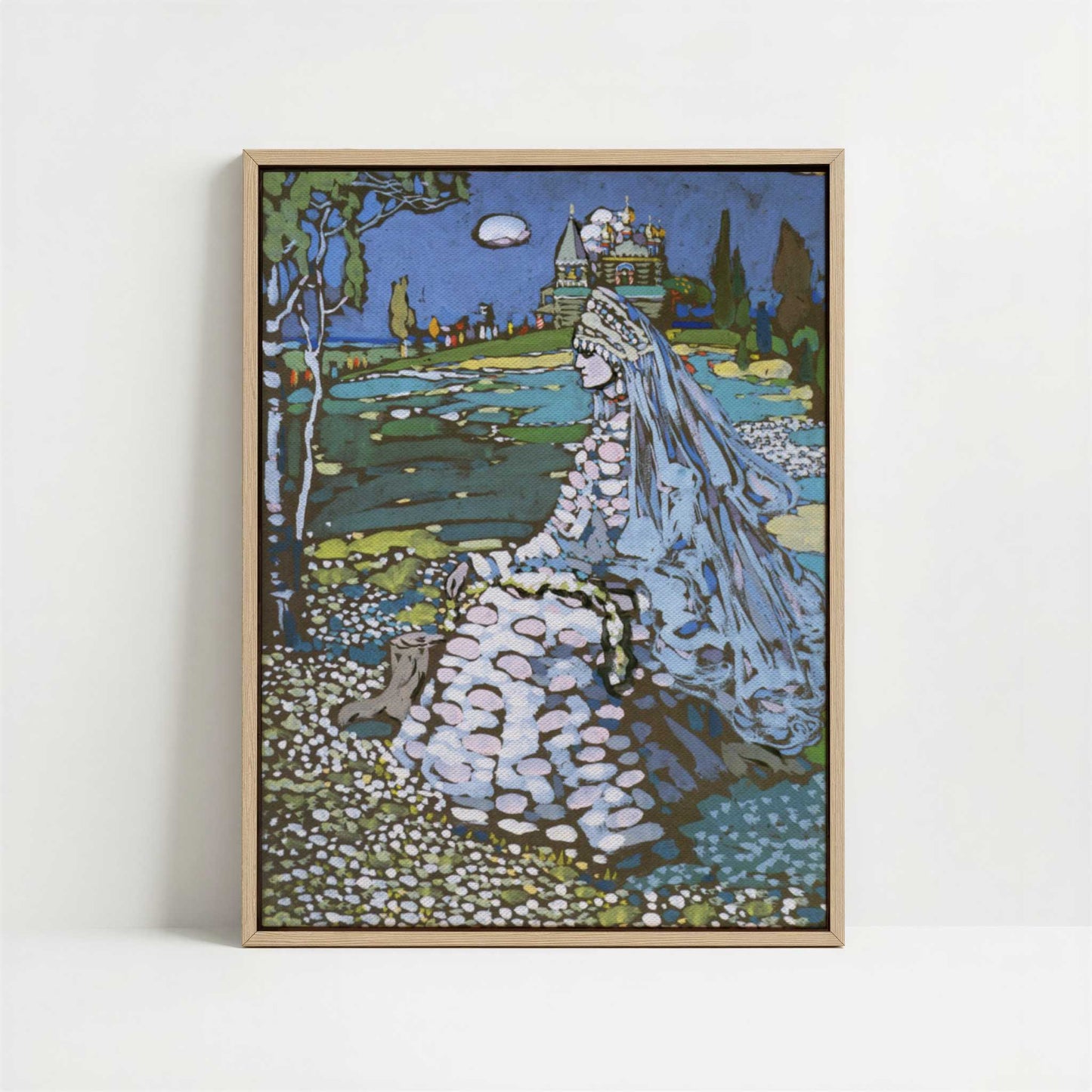 Framed Canvas - Framed canvas in oak color frame