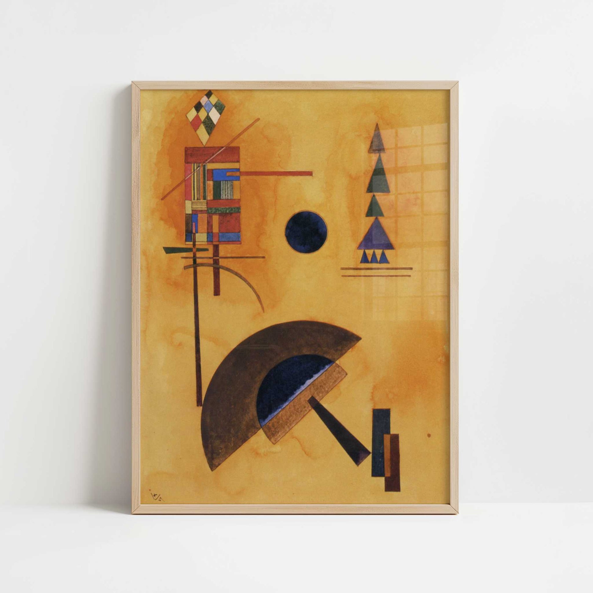 Semicircle (1927) by Wassily Kandinsky – Art Print - Art print in oak frame