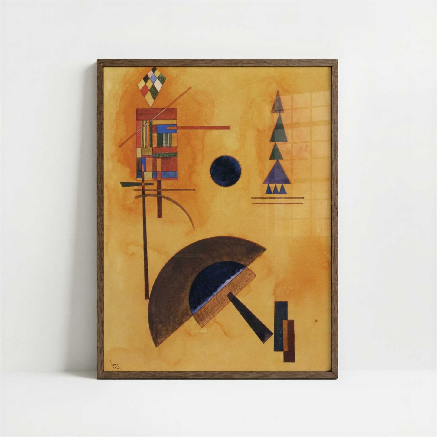 Semicircle (1927) by Wassily Kandinsky – Art Print - Art print in dark wood frame