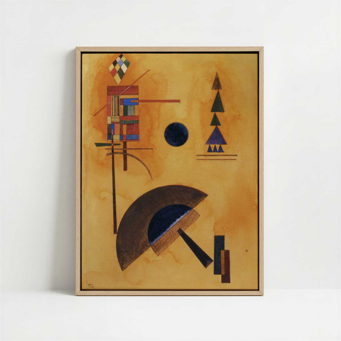 Framed Canvas - Framed canvas in oak color frame