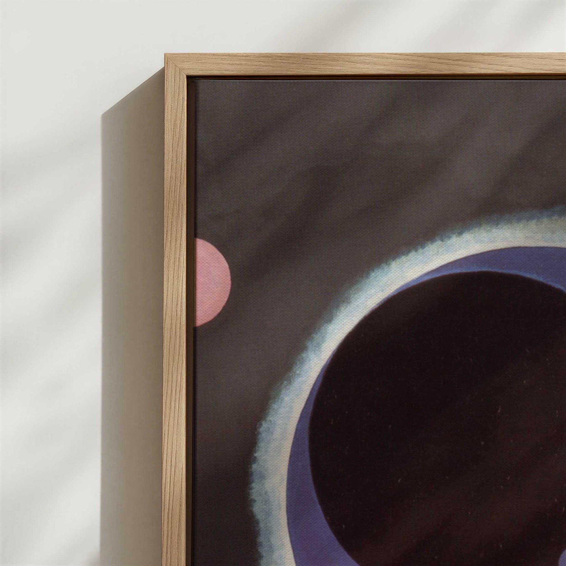 Framed Canvas - Close-up detail and texture of the framed canvas