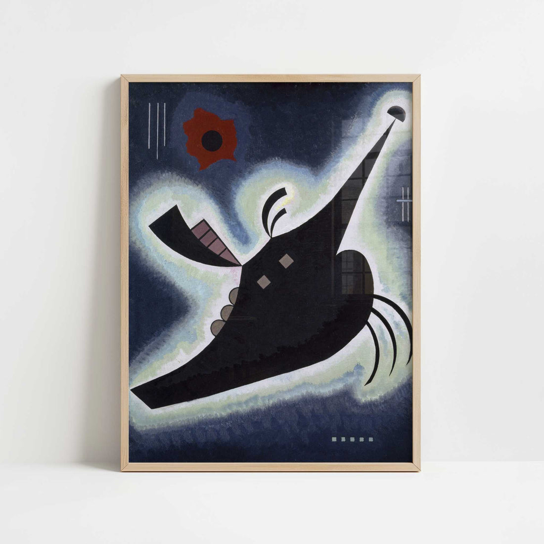 Sharp Black (1931) by Wassily Kandinsky – Art Print - Art print in oak frame