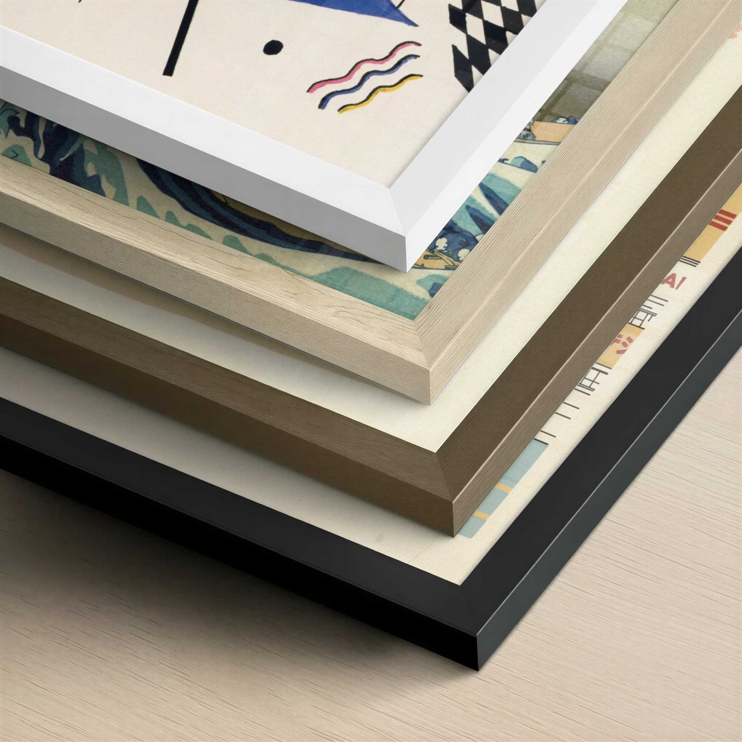 Small Worlds IV (1922) by Wassily Kandinsky – Art Print - Close-up detail of the different frames