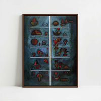 Framed Canvas - Framed canvas in dark wood color frame