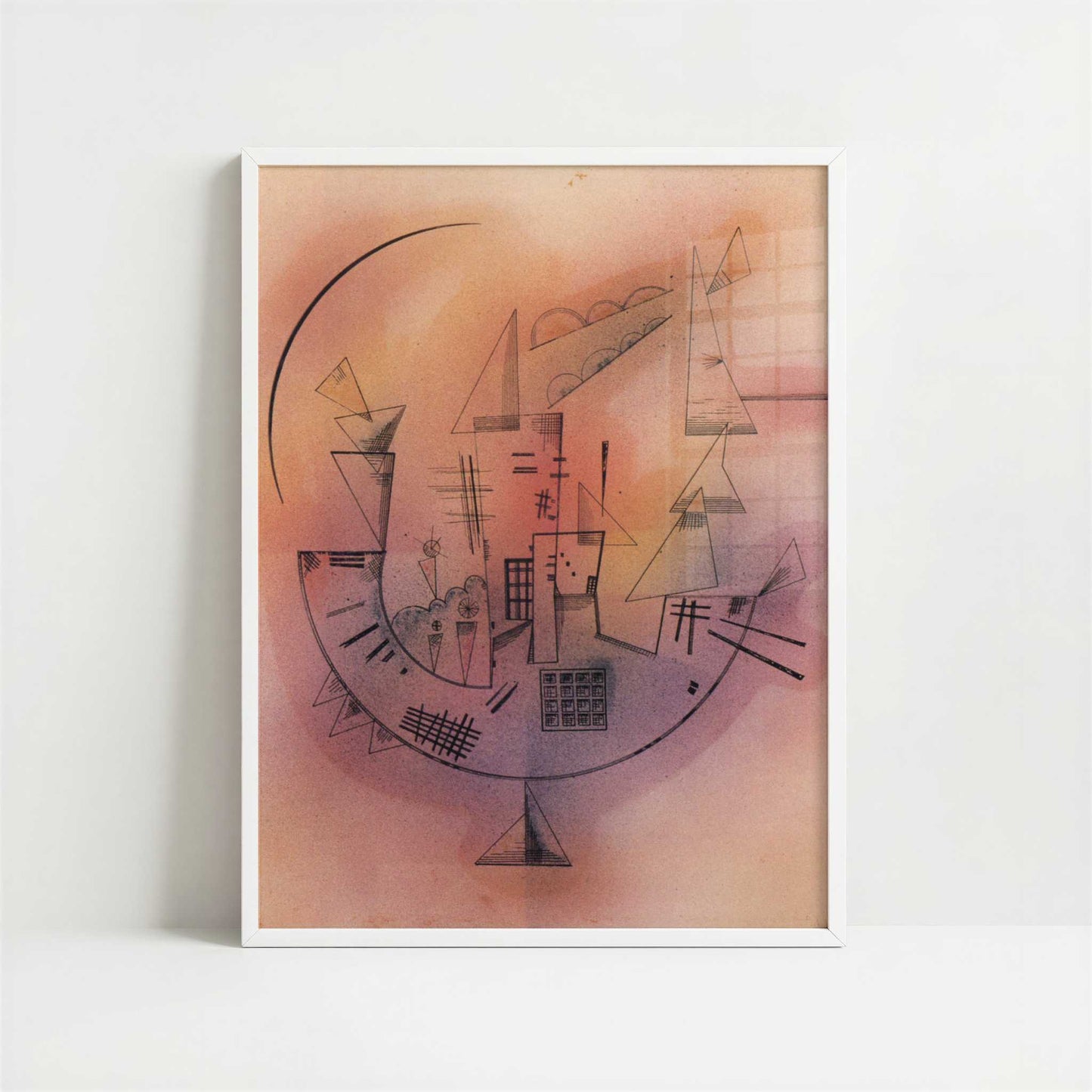 Supporting Circle (1929) by Wassily Kandinsky – Art Print - Art print in white frame